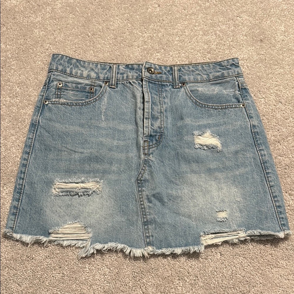 Others Follow Blue Casual Mini Skirt